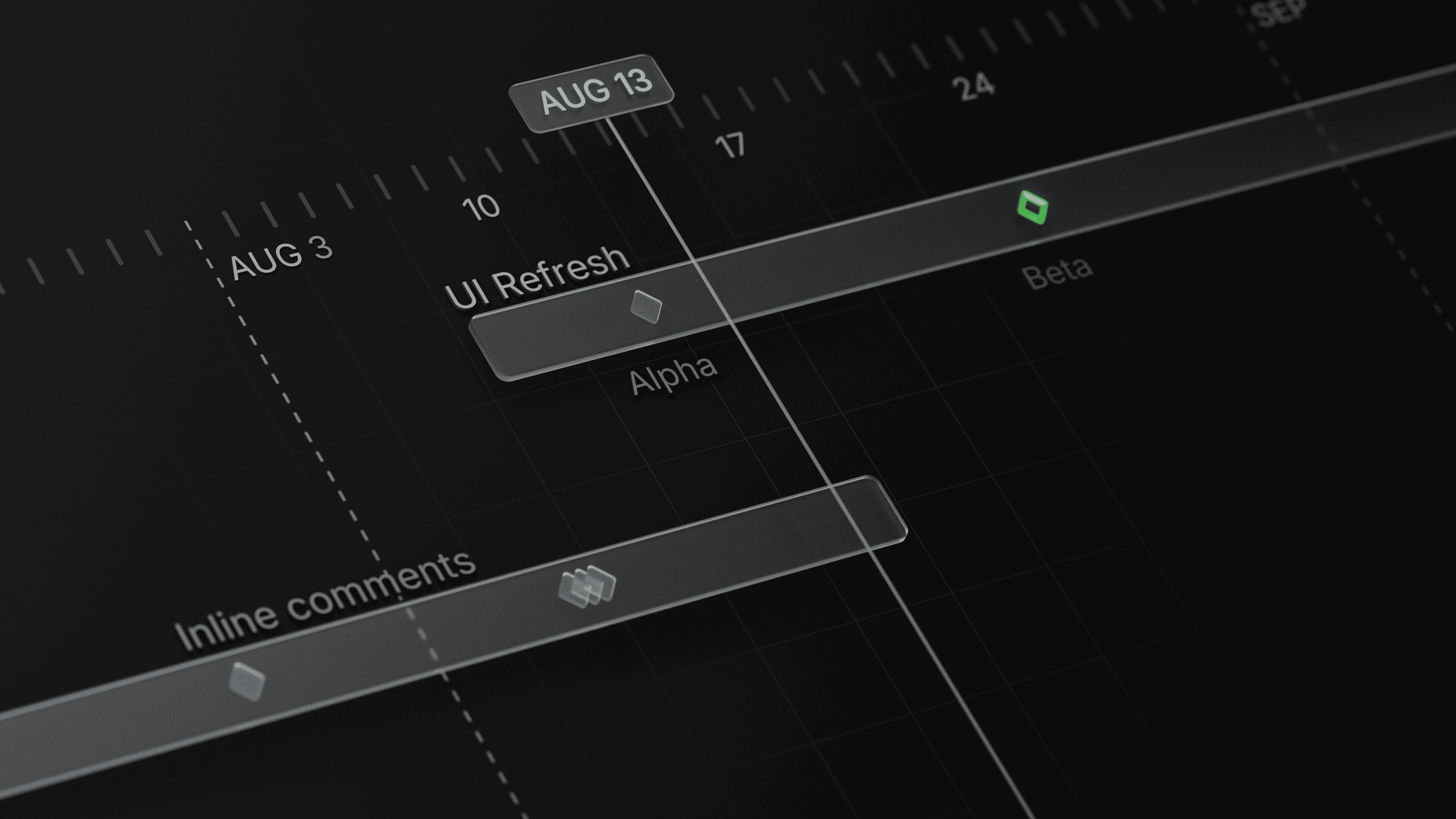 A second iteration of the roadmap render, using a more grayscale palette and refining lighting details